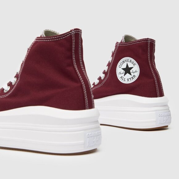 Burgundy Converse All Star Move Hi Trainers - Picture 1 of 3
